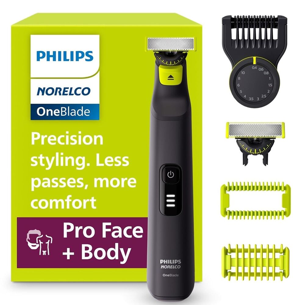 Philips Norelco OneBlade Pro 360 Face +Body 5 Piece Set Black MISSING CHARGER